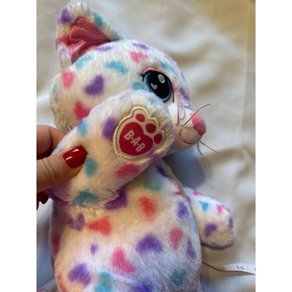 Build A Bear Pastel Rainbow Hearts Sassy Kitty Cat Plush 16" Valentine's - Picture 6 of 7